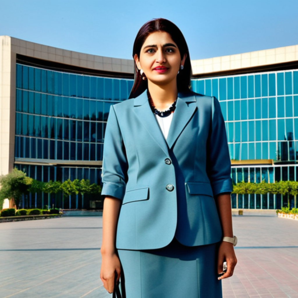**
"A professional businesswoman in a modest business suit, standing confidently in front of a modern office building in Islamabad, Pakistan. The scene is bright and sunny, showcasing the modern architecture. She is fully clothed, appropriate attire, safe for work, perfect anatomy, natural proportions, professional photography, high quality, family-friendly."
**