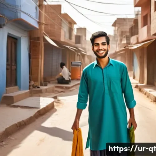 Home 32 목적을 찾기 위한 체험 활동 - A young Pakistani man engaging in community volunteer work, wearing casual modest clothing and a tra...